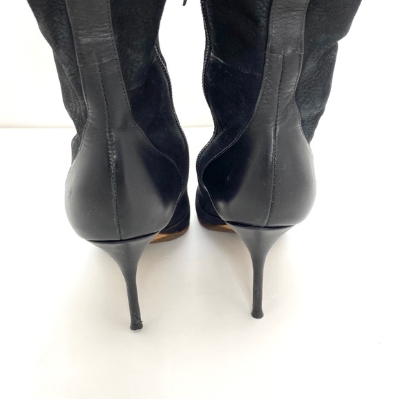 Sophia Webster Hallie Nubuck Leather Over the Knee Heel Boot in Black - Picture 10 of 16